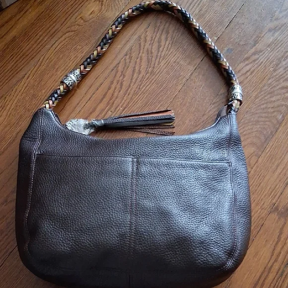 Brighton Dark Brown Leather Hobo Bag - Picture 2 of 12